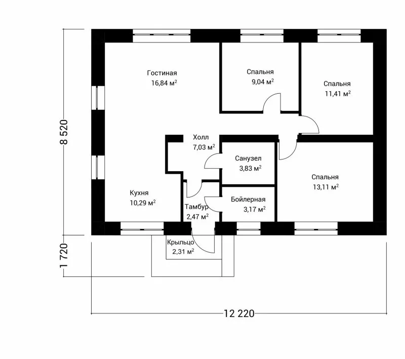Дачный домик 6х6 планировка комнат