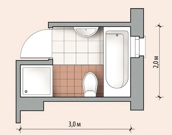 Планировка ванной 6 кв м