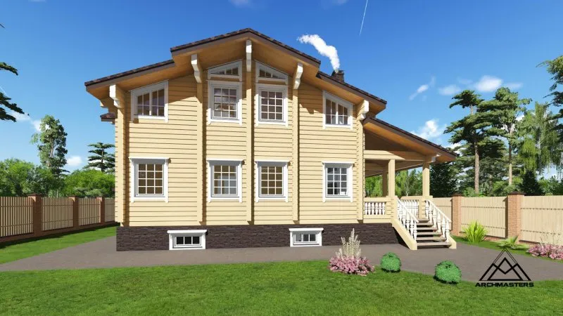 Проект двухэтажного деревянного дома