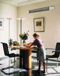 Гостиную или столовую рекомендуется обогревать с помощью инфракрасных панелей, позволяющих создавать зоны повышенного теплового комфорта