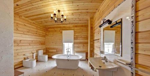 Ванная комната в деревянном доме: пол, стены, потолок