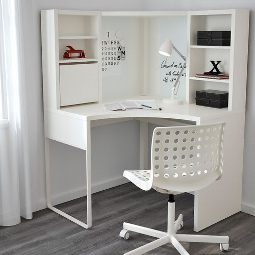 Белые письменные столы (53 фото): большой глянцевый угловой стол с ящиками, мебель с надстройкой, современный дизайн