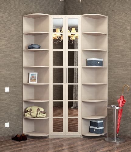 Белые угловые шкафы: матовый вариант и глянец в спальню, распашные модели для одежды с зеркалом, книжный шкаф с углом 90 градусов, популярные цвета