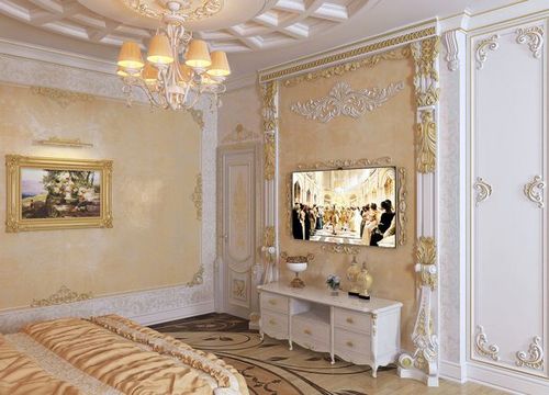 Дизайн спальни в классическом стиле, фото