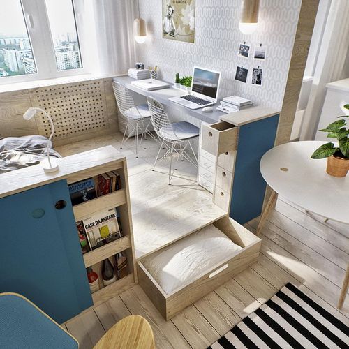 Гостиная с рабочим местом (57 фото): выделение зоны кабинета, правильное зонирование одной комнаты, примеры дизайна интерьера