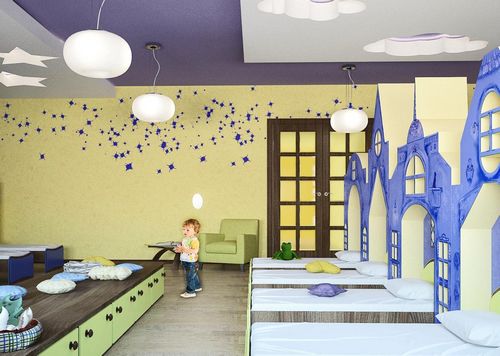 Спальни в детском саду: картинки для оформления стен, рисунки и фото комнат, спальное место своими руками