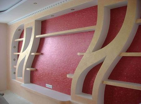 Стены из гипсокартона для зала фото: перегородка между прихожей и гостиной, зонирование коридора стенкой