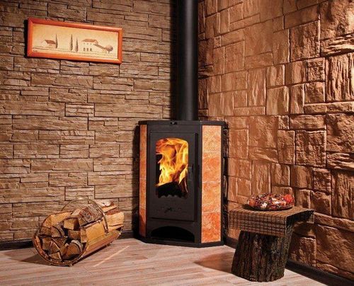 Угловая печь-камин: для дачи длительного горения, дровяные кирпичи, дом долгий чугунный