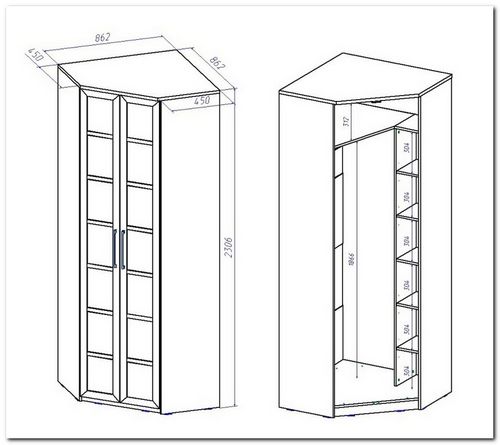 Угловой Шкаф Чертежи И Схемы Фото
