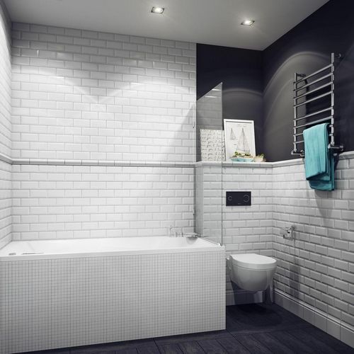 Ванная в скандинавском стиле: комната и фото плитки, туалет керамический, в интерьере ванна и идеи для зеркала