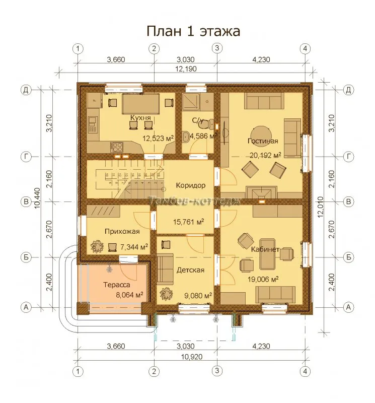 Планировка 1 этажного дома