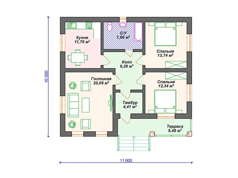 Планировка комнат в доме 2 этаж