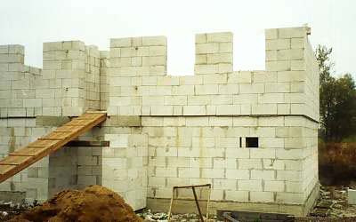Строительство стен дома из пенобетона