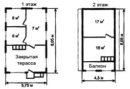 Рис. 9.а. Второй вариант планировки дома