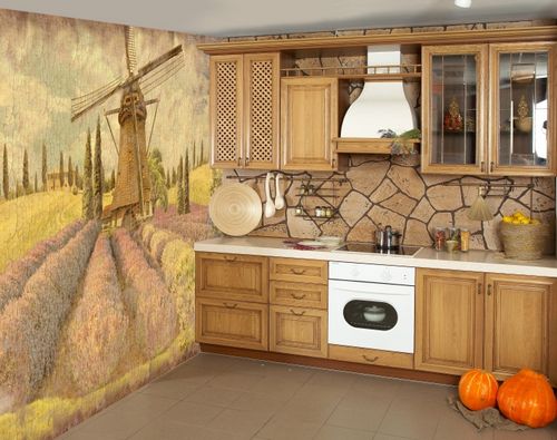 Фотообои на кухню: инструкция по выбору покрытий для стен, видео и фото