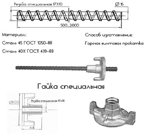 Шпильки для опалубки: сборка своими руками, цена комплектующих