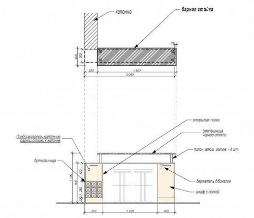 Барная стойка для кухни: фото, чертежи, видео изготовления своими руками