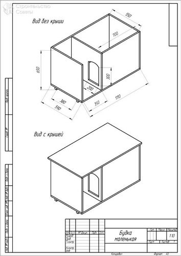 Будка для собаки своими руками - размеры, чертежи, схемы, фото