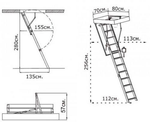 Чердачная лестница с люком своими руками, чертежи