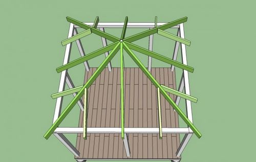 Четырехскатная крыша на беседку
