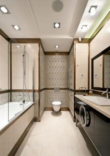 Дизайн потолка в ванной комнате, фото. Варианты отделки, оформления, освещения 