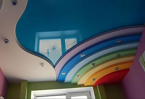 Дизайн потолков в детской комнате