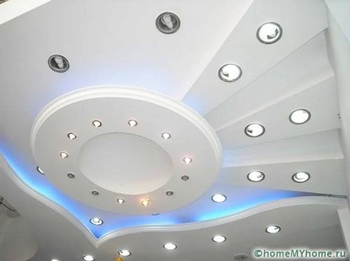 Двухуровневые потолки из гипсокартона: фото и монтаж пошагово