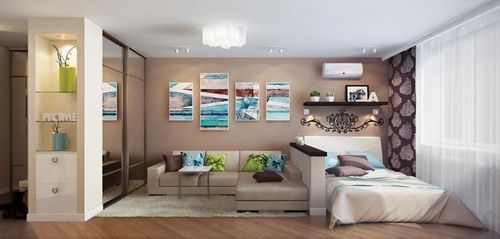 Гостиная спальня в классическом стиле: современная комната, лофт и прованс, интерьер минимализм, дизайн 2017