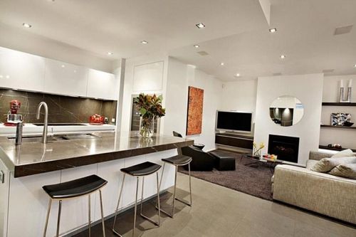 Интерьер кухни гостиной современные идеи: совмещенный дизайн, стильные фото, планировка и ремонт зала