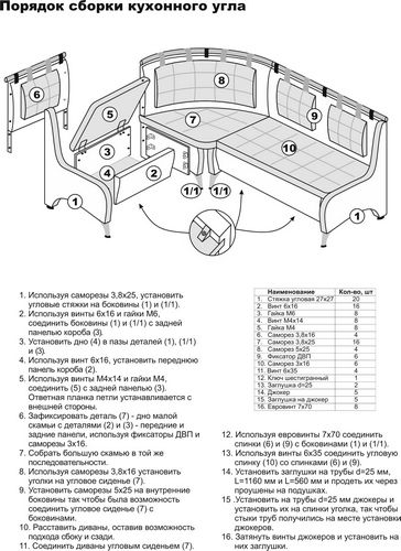 Изготовление дивана углового своими руками: чертежи и схемы сборки (видео)
