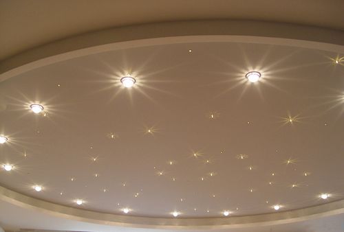 Светодиодные светильники для натяжного потолка: советы по выбору, фото