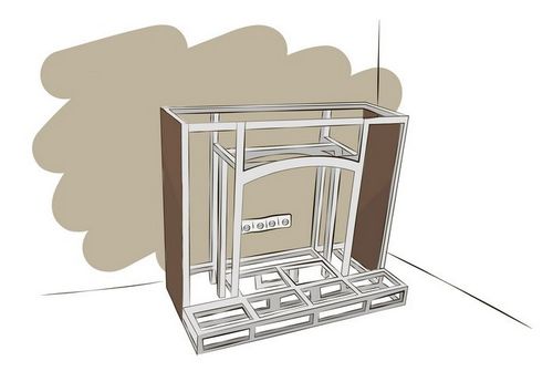 Камин из гипсокартона: схема, фото, пошаговая инструкция изготовления