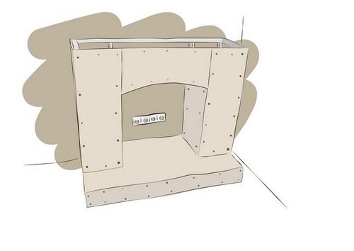 Камин из гипсокартона: схема, фото, пошаговая инструкция изготовления