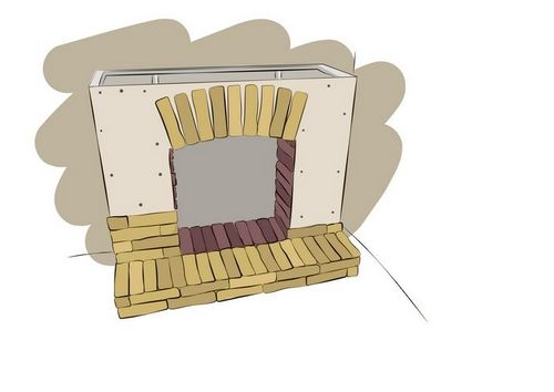 Камин из гипсокартона: схема, фото, пошаговая инструкция изготовления