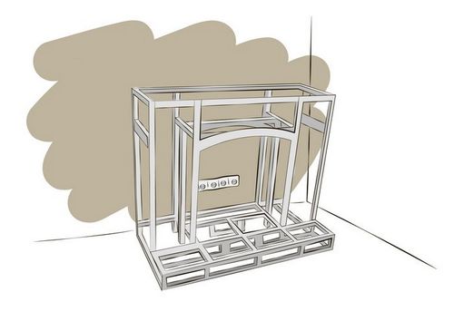 Камин из гипсокартона: схема, фото, пошаговая инструкция изготовления