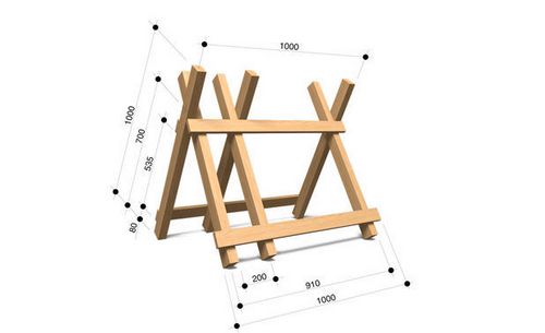 Козел для распилки дров своими руками: фото, схемы, чертежи, видео