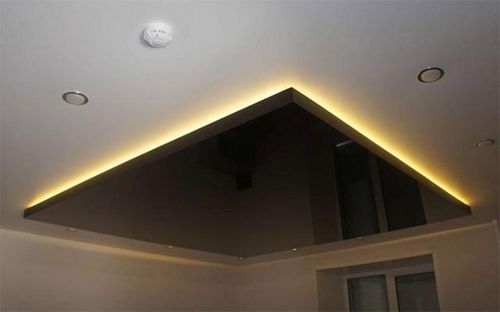 Натяжной потолок со светодиодной подсветкой - варианты реализации, фото