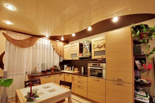 Подвесные и навесные потолки на кухне, фото, цены