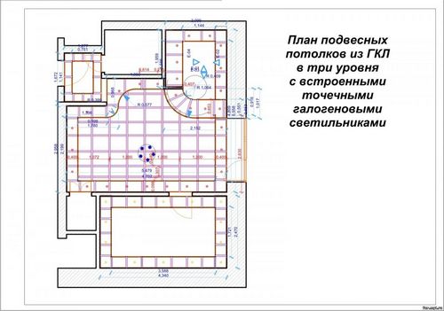 Потолки из гипсокартона, фото. Расчет стоимости, схема монтажа потолка, цены 