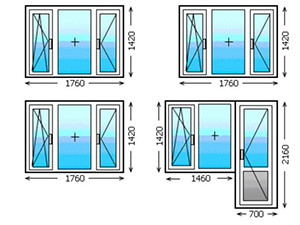 Размеры пластиковых окон