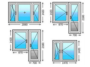 Размеры пластиковых окон