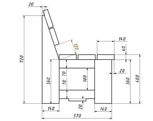 Садовая скамейка со спинкой своими руками: чертежи, фото-примеры