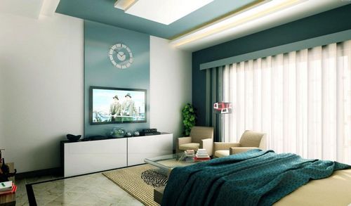 Спальная кровать с телевизором: на какой высоте вешать в комнате, стенка под телевизор, перед кроватью, фото