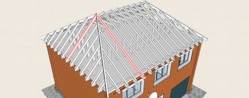 Стропильная система четырехскатной крыши