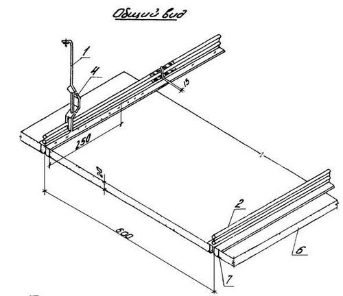 Типовая технологическая карта (ТТК). Устройство подвесного потолка из литых декоративных гипсовых плит по металлическому каркасу