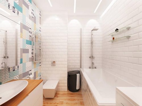 Ванная в скандинавском стиле: комната и фото плитки, туалет керамический, в интерьере ванна и идеи для зеркала